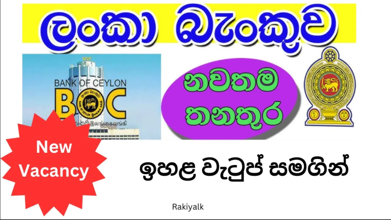 Bank of Ceylon Job Vacancies 2025